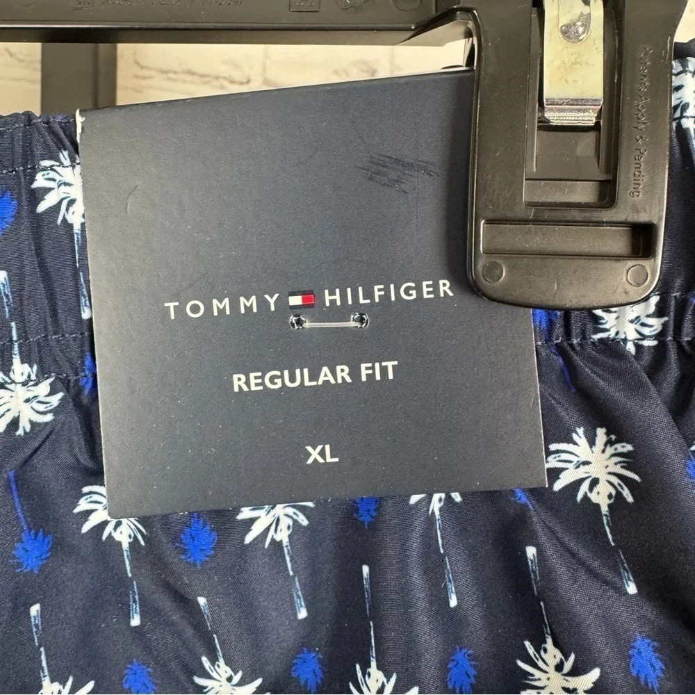 Tommy Hilfiger Regular Fit Blue Palm Tree Print Swim Trunks Size XL